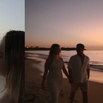 Sesión de pareja frente al mar